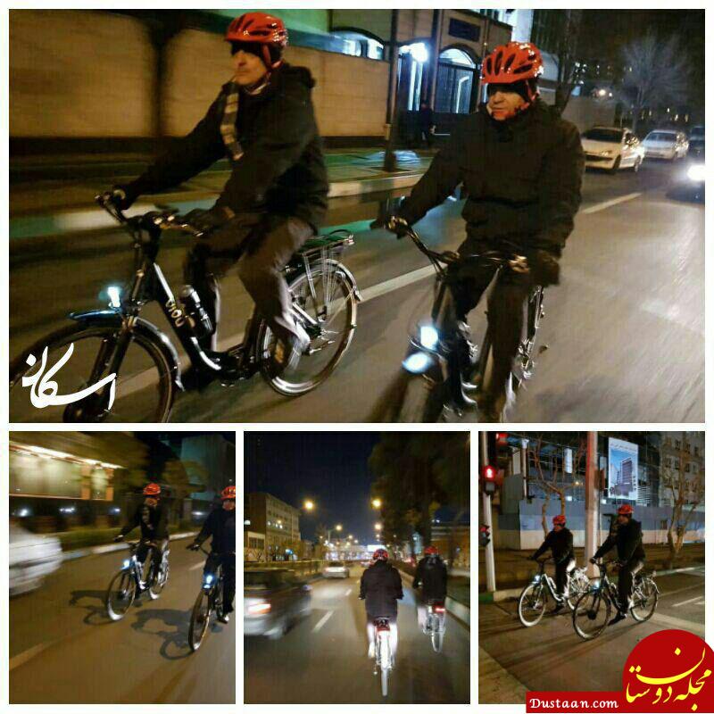 دیشب شهردار تهران با دوچرخه به خانه برگشت +عکس