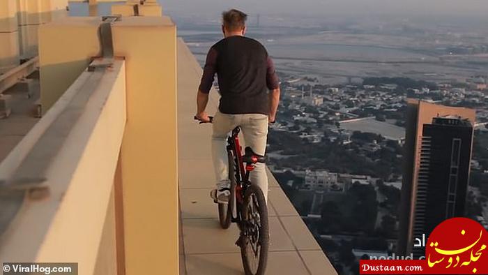 اقدام ترسناک یک دوچرخه سوار در دوبی! + عکس