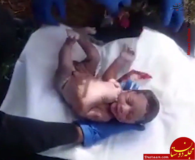 نجات معجزه آسای نوزاد رها شده در زباله‌ ها +تصاویر