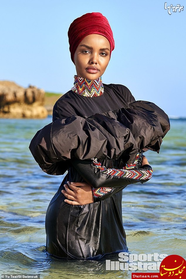 «حلیمه» اولین مدل محجبه در تبلیغات لباس شنای اسلامی