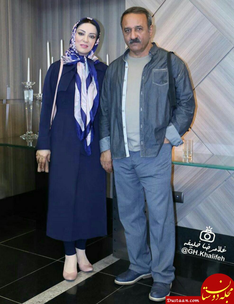 www.dustaan.com-بیوگرافی و عکس های علی اسیوند و همسرش حمیرا ریاضی