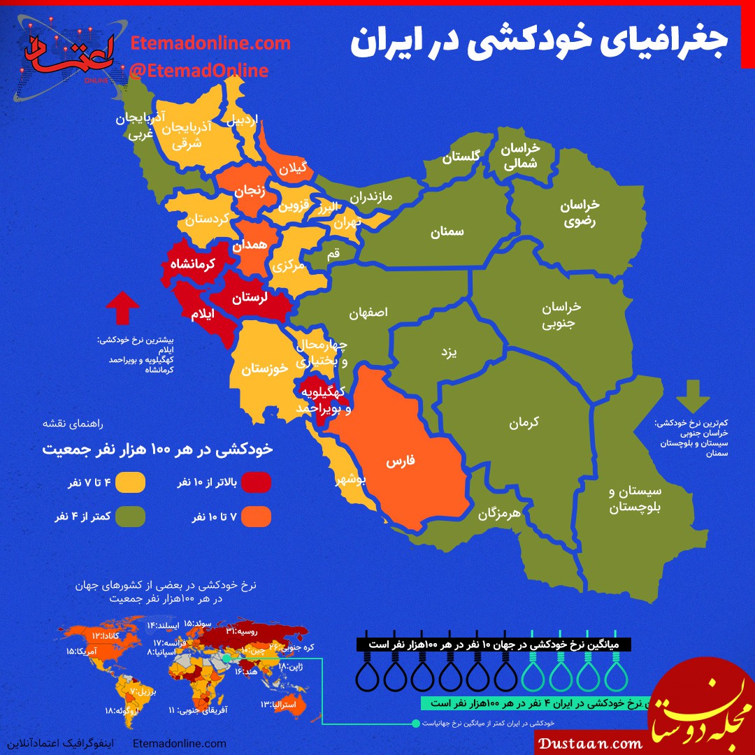 جغرافیای خودکشی در ایران